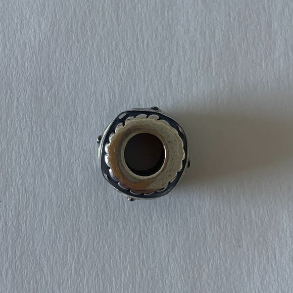 Black White Enamel & 925 Sterling Silver Charm Bracelet Bead Persona Pandora - Picture 2 of 3